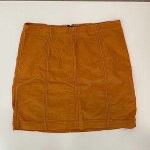 Free People mustard corduroy mini skirt size 8